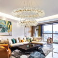 Factory wholesale decoration round golden luxury modern K9 crystal chandelier